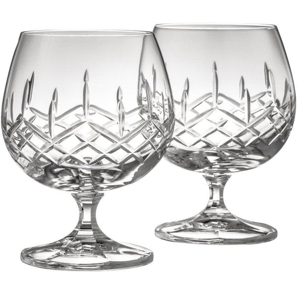 galway crystal Engraved Longford Brandy Glass Pair