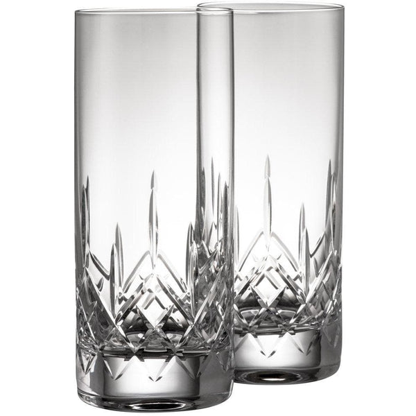 galway crystal Engraved Longford Hiball Glass Pair