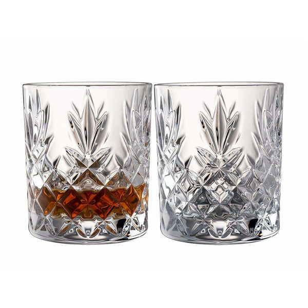 galway crystal Engraved Renmore Whiskey Glass Pair