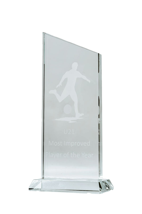 galway crystal Engraved Small Diagonal Trophy