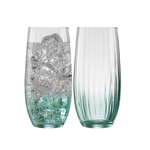 galway crystal Erne Hiball Glass Pair Aqua