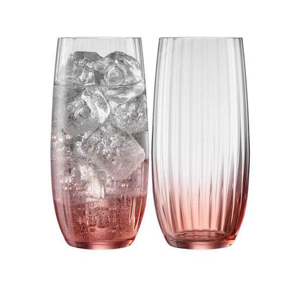 galway crystal Erne Hiball Glass Pair Blush