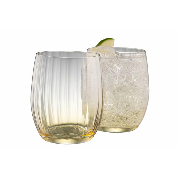 galway crystal Erne Tumbler Glass Pair Amber