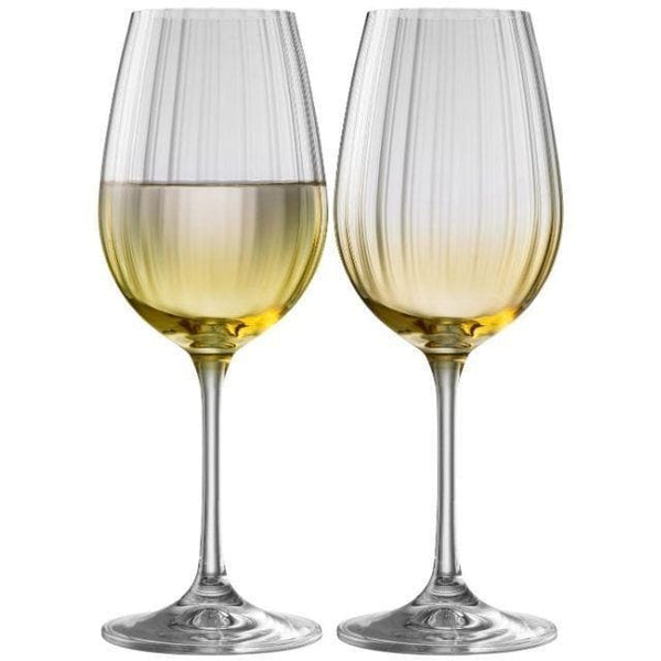galway crystal Erne Wine Glass Pair Amber