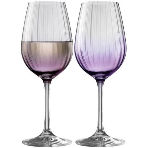 galway crystal Erne Wine Glass Pair Amethyst