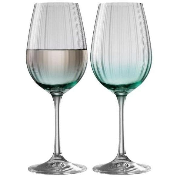 galway crystal Erne Wine Glass Pair Aqua