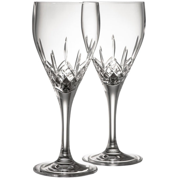 galway crystal Longford White Wine Glass Pair