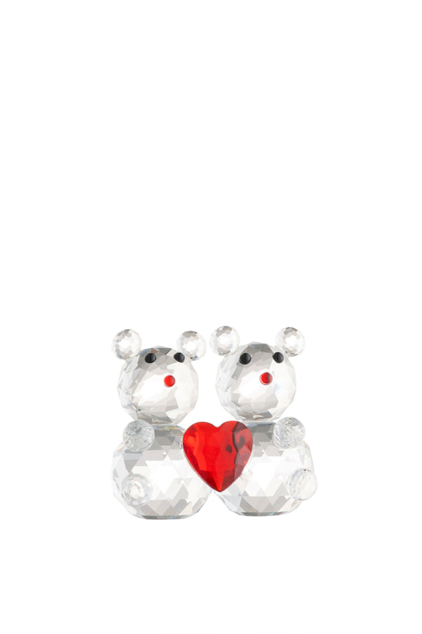 galway crystal Love Heart Teddy Bears Figurine