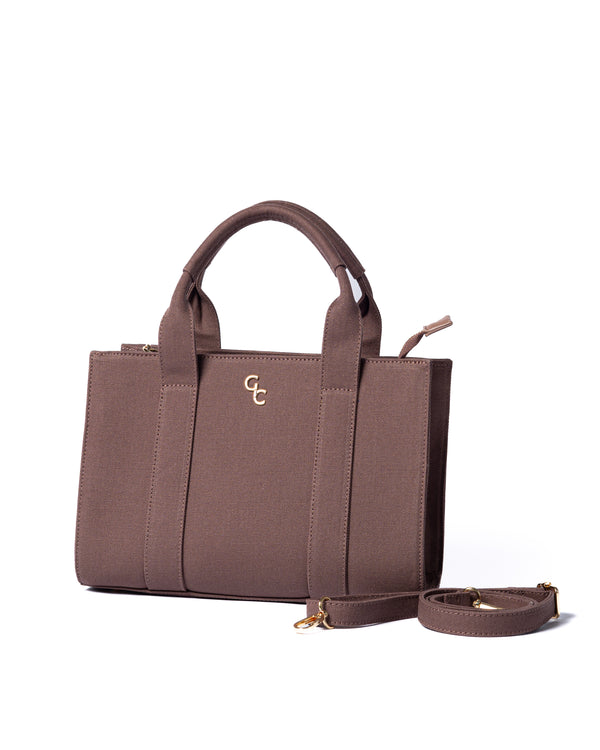 galway crystal Medium Tote Mauve Taupe Canvas