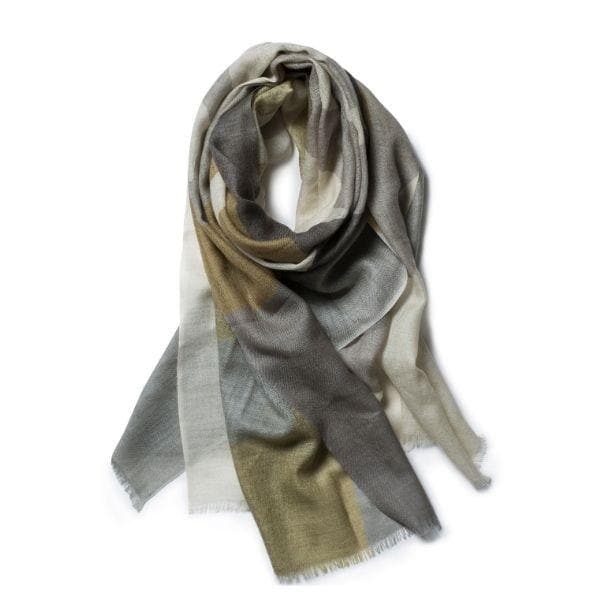 galway crystal Olive & Stone Merino Wool Scarf