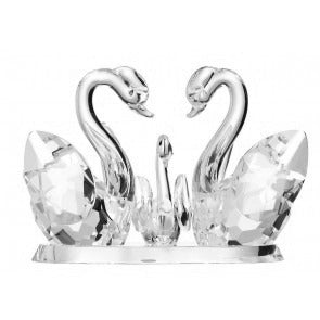galway crystal Swan Family