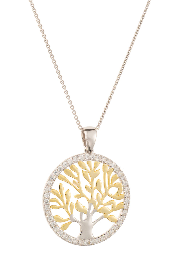 galway crystal Tree of Life Pendant Silver & Gold