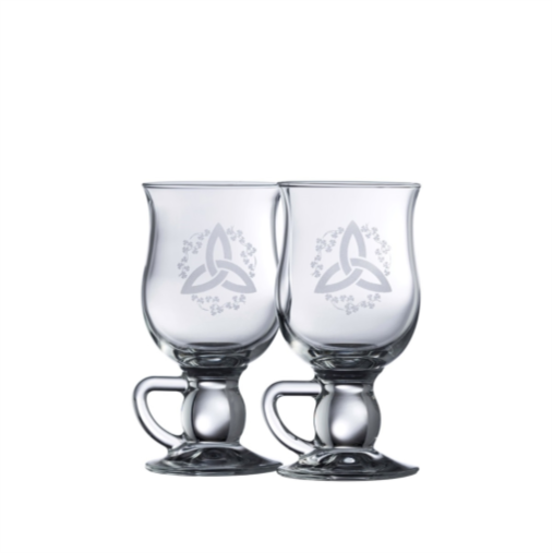 galway crystal Trinity Knot Shamrock Latte Pair