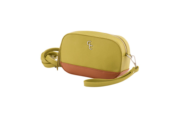 galway crystal Two Tone Cross Body Bag - Lime & Tan