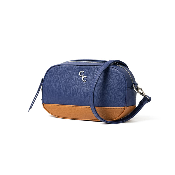 galway crystal Two Tone Cross Body Bag - Navy & Tan