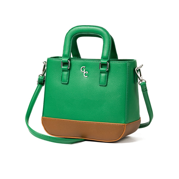 galway crystal Two Tone Shoulder Bag - Green & Tan