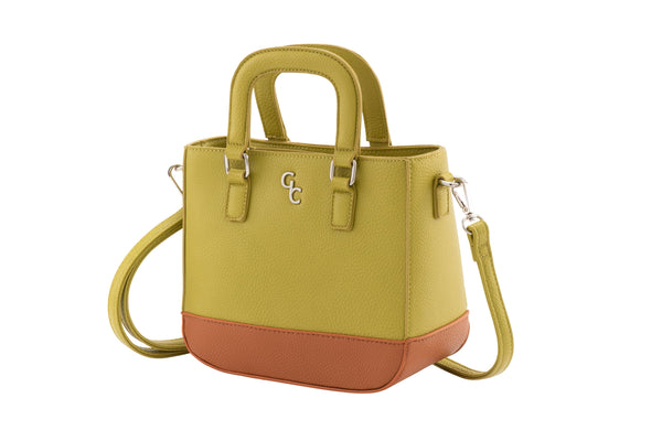 galway crystal Two Tone Shoulder Bag - Lime & Tan
