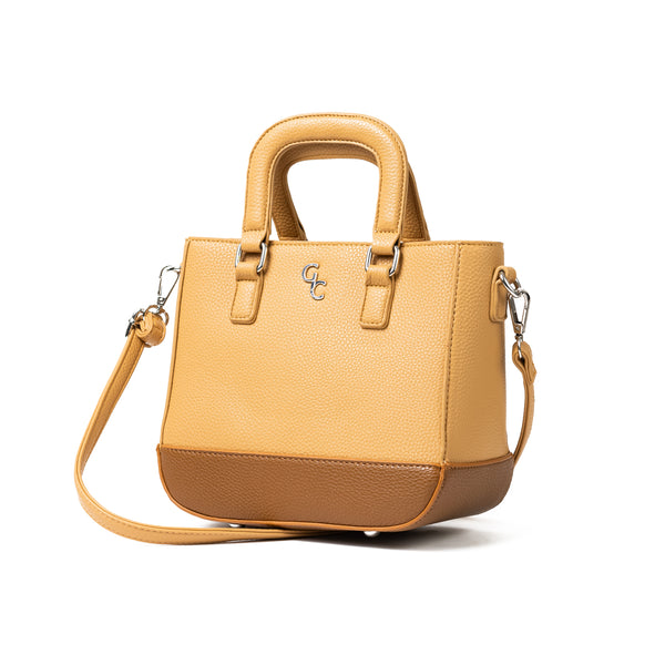 galway crystal Two Tone Shoulder Bag - Tan & Brown