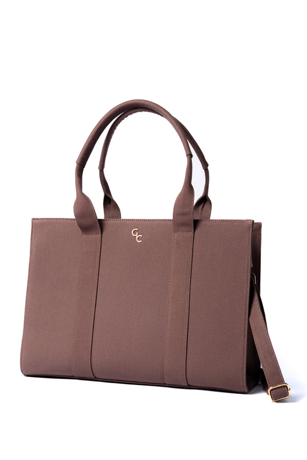 galway crystal XL Tote Mauve Taupe Canvas