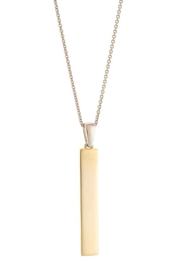 galway crystal Plain Bar Sterling Silver & Gold Pendant