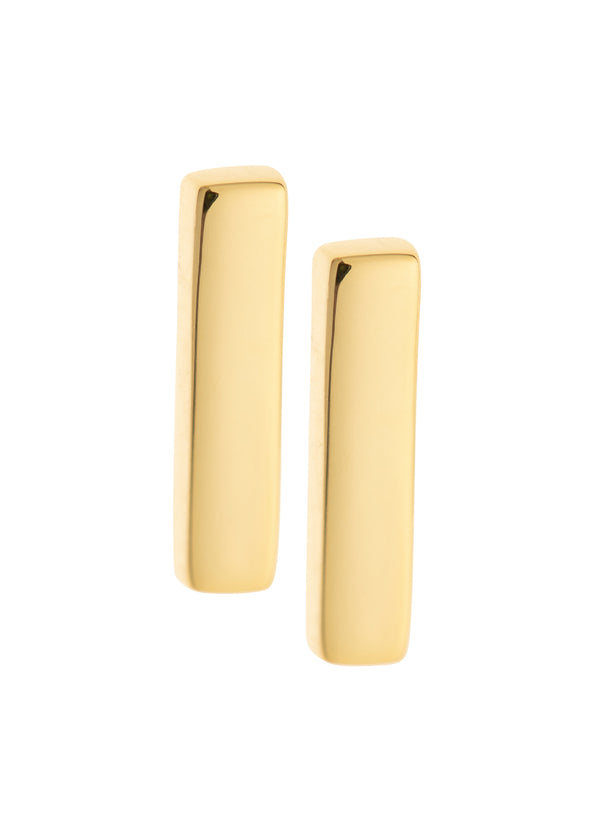 galway crystal Plain Bar Sterling Silver & Gold Stud Earrings