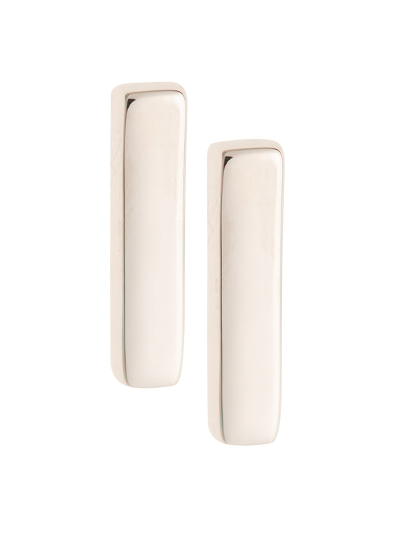 galway crystal Plain Bar Sterling Silver Stud Earrings