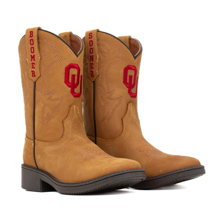 gameday boots Boden - Gameday Kid's Square Toe Western Boot - Oklahoma Sooners