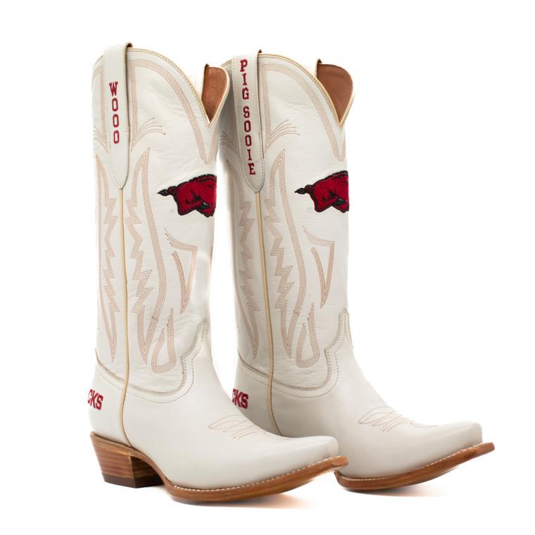 gameday boots Carrie - Gameday Women's Ivory Western Boot - Arkansas Razorbacks
