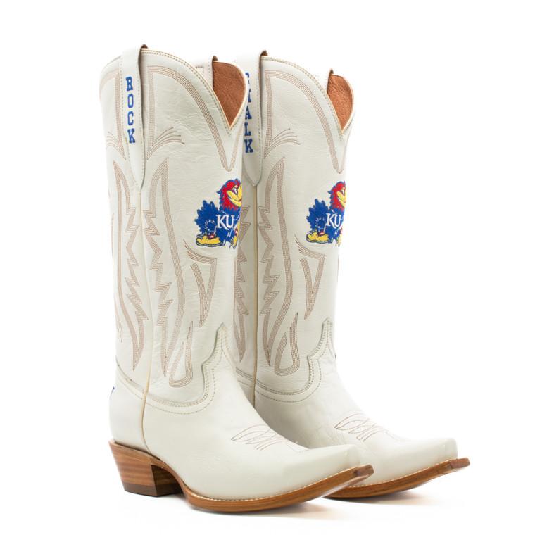 gameday boots Carrie - Gameday Women's Ivory Western Boot - Kansas Jayhawks
