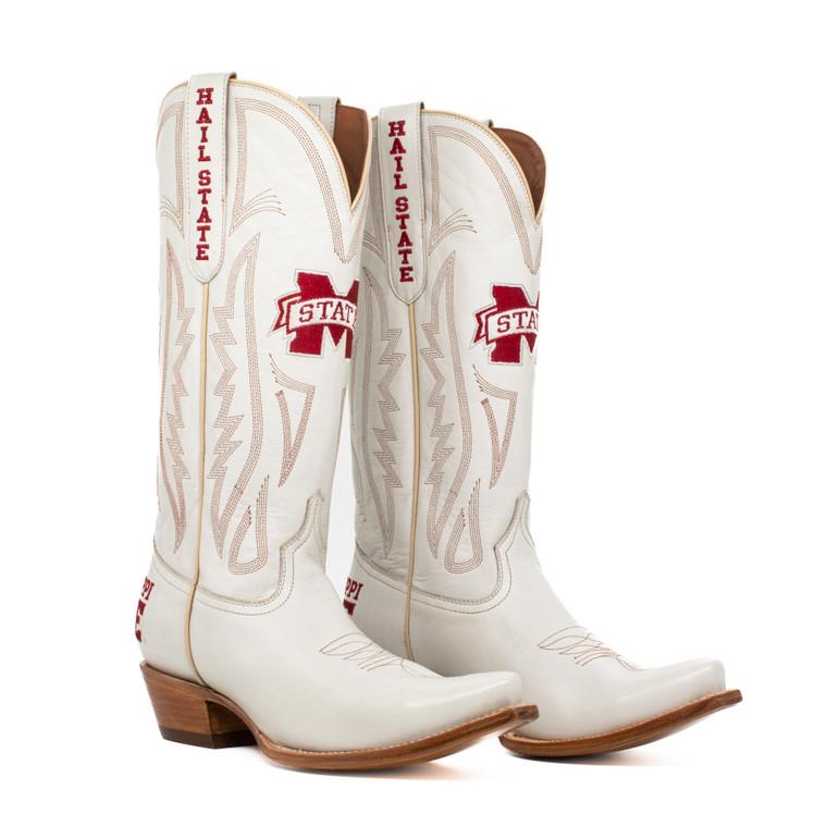 gameday boots Carrie - Gameday Women's Ivory Western Boot - Mississippi State Bulldogs
