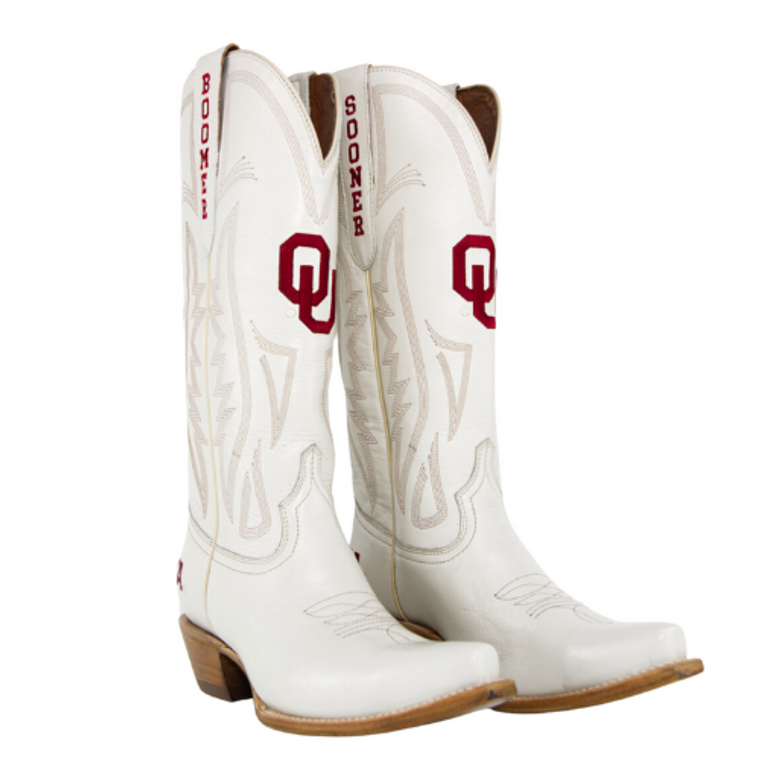 gameday boots Carrie - Gameday Women's Ivory Western Boot - Oklahoma Sooners