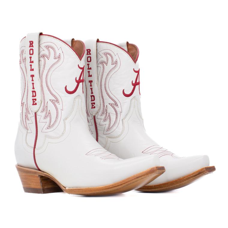 gameday boots Sarah - Gameday Women's Shorty Ivory Western Boot - Alabama Crimson Tide