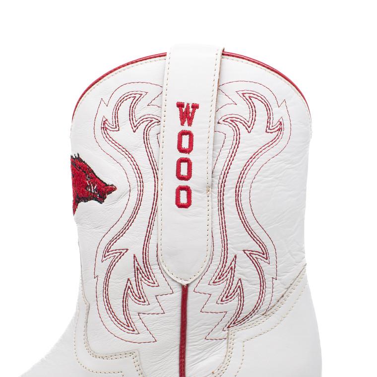 Gameday Boots Sarah - Gameday Women's Shorty Ivory Western Boot - Arkansas Razorbacks