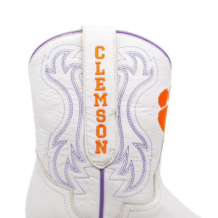 Gameday Boots Sarah - Gameday Women's Shorty Ivory Western Boot - Clemson Tigers