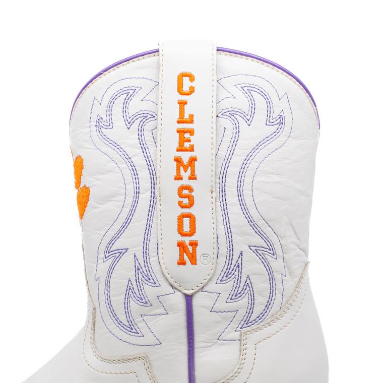 Gameday Boots Sarah - Gameday Women's Shorty Ivory Western Boot - Clemson Tigers