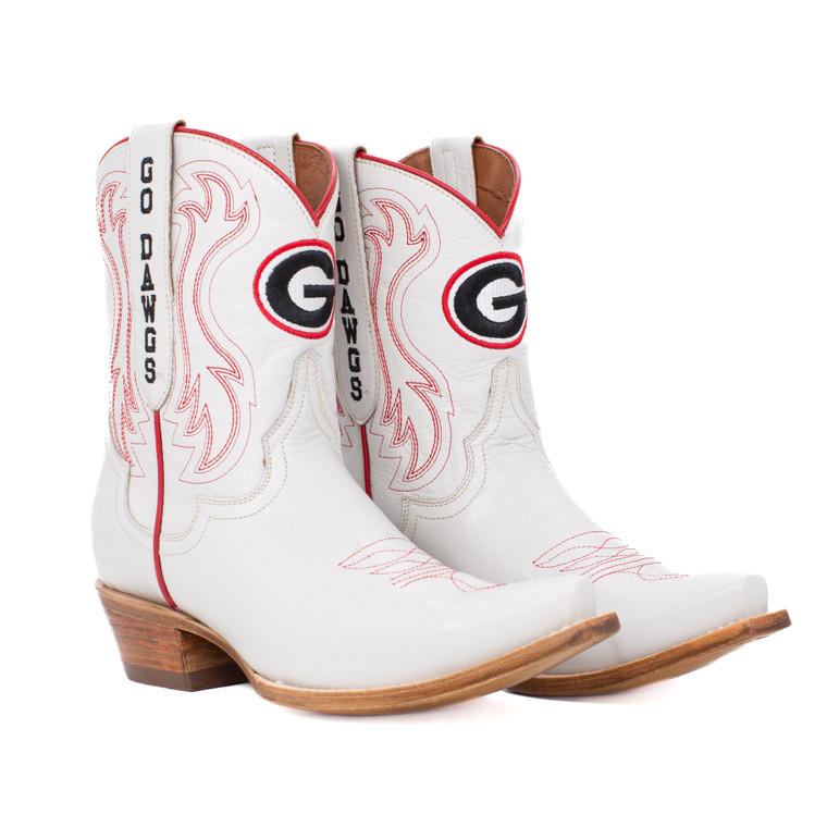 gameday boots Sarah - Gameday Women's Shorty Ivory Western Boot - Georgia Bulldogs
