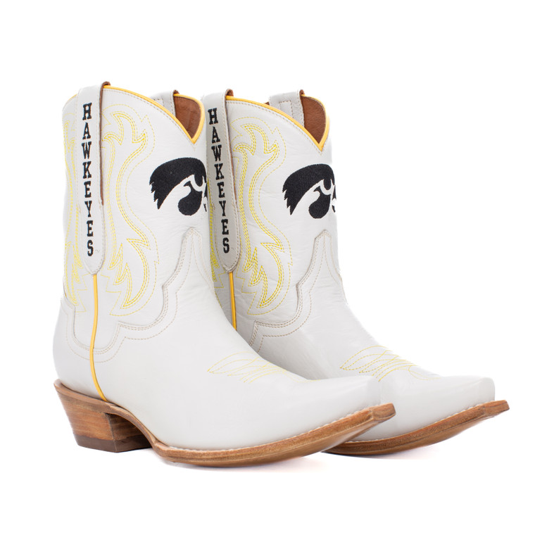 gameday boots Sarah - Gameday Women's Shorty Ivory Western Boot - Iowa Hawkeyes