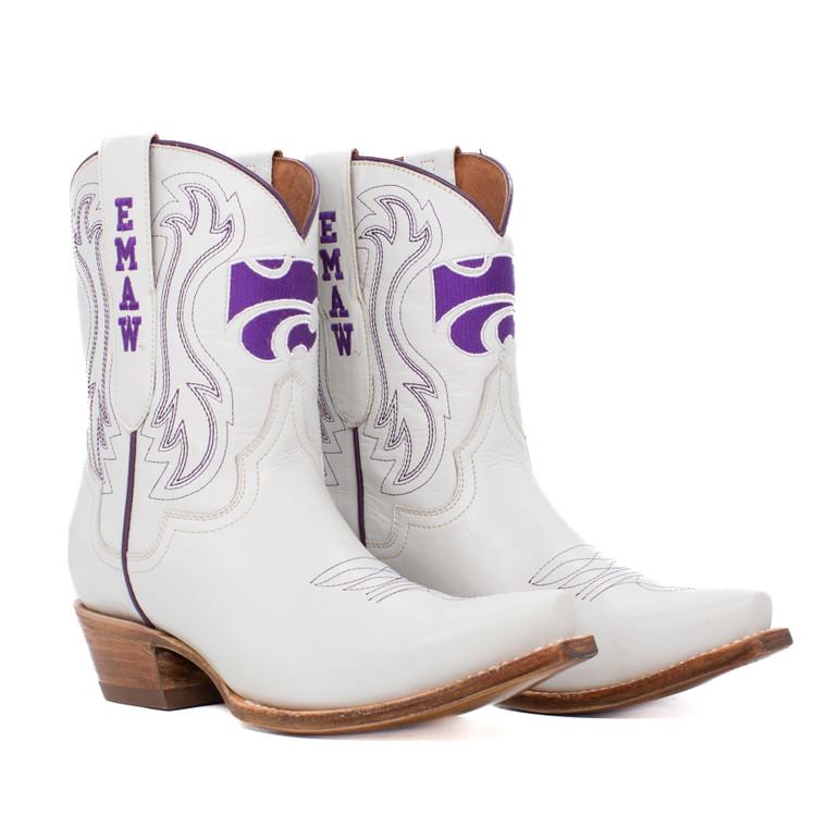 gameday boots Sarah - Gameday Women's Shorty Ivory Western Boot - Kansas State Wildcats