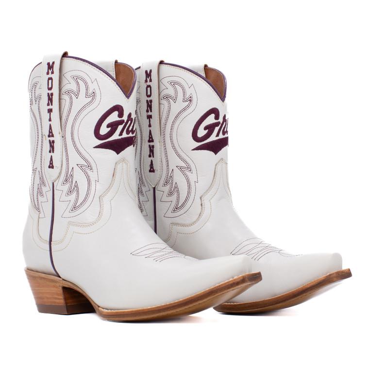 gameday boots Sarah - Gameday Women's Shorty Ivory Western Boot - Montana Grizzlies