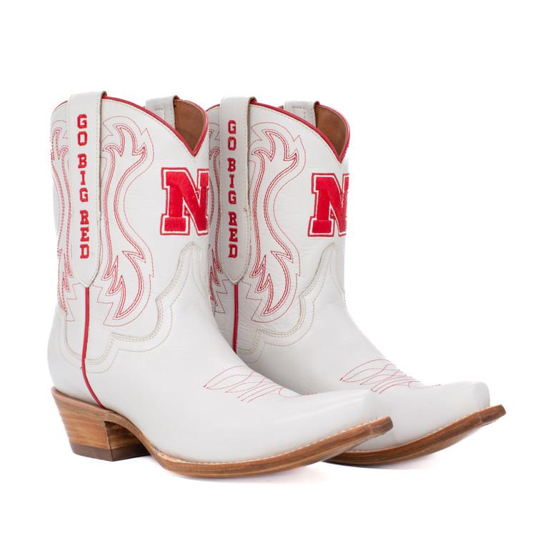 gameday boots Sarah - Gameday Women's Shorty Ivory Western Boot - Nebraska Cornhuskers