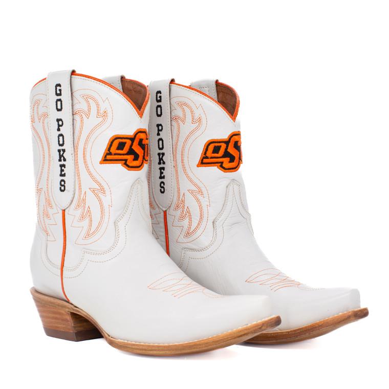 gameday boots Sarah - Gameday Women's Shorty Ivory Western Boot - Oklahoma State Cowboys