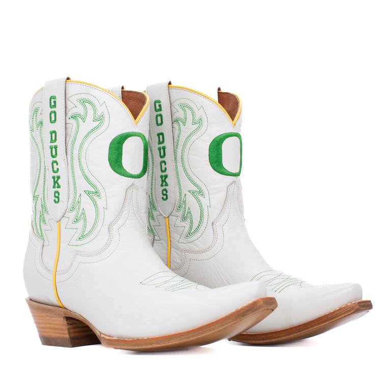 gameday boots Sarah - Gameday Women's Shorty Ivory Western Boot - Oregon Ducks