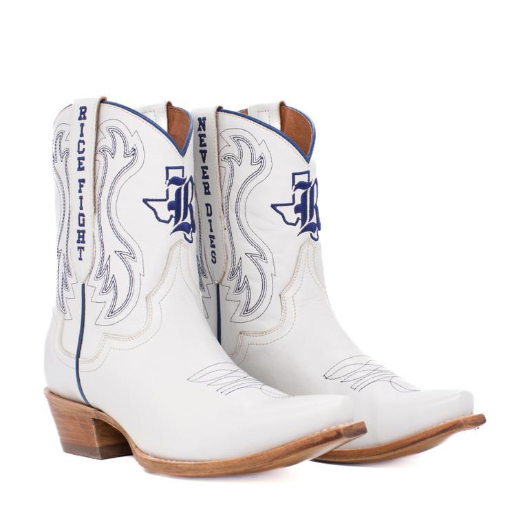 gameday boots Sarah - Gameday Women's Shorty Ivory Western Boot - Rice Owls