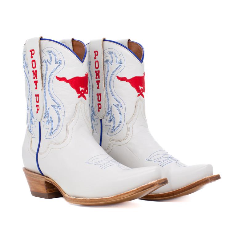 gameday boots Sarah - Gameday Women's Shorty Ivory Western Boot - SMU Mustangs