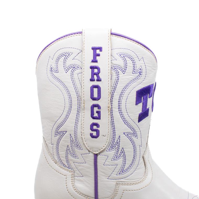 Gameday Boots Sarah - Gameday Women's Shorty Ivory Western Boot - TCU Horned Frogs
