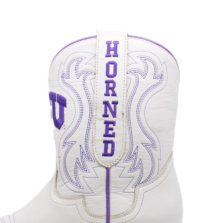 Gameday Boots Sarah - Gameday Women's Shorty Ivory Western Boot - TCU Horned Frogs