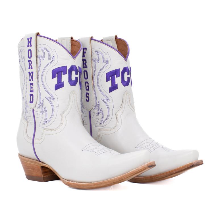 gameday boots Sarah - Gameday Women's Shorty Ivory Western Boot - TCU Horned Frogs