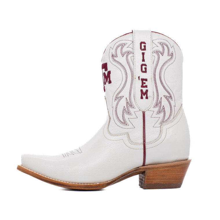 Gameday Boots Sarah - Gameday Women's Shorty Ivory Western Boot - Texas A&M Aggies