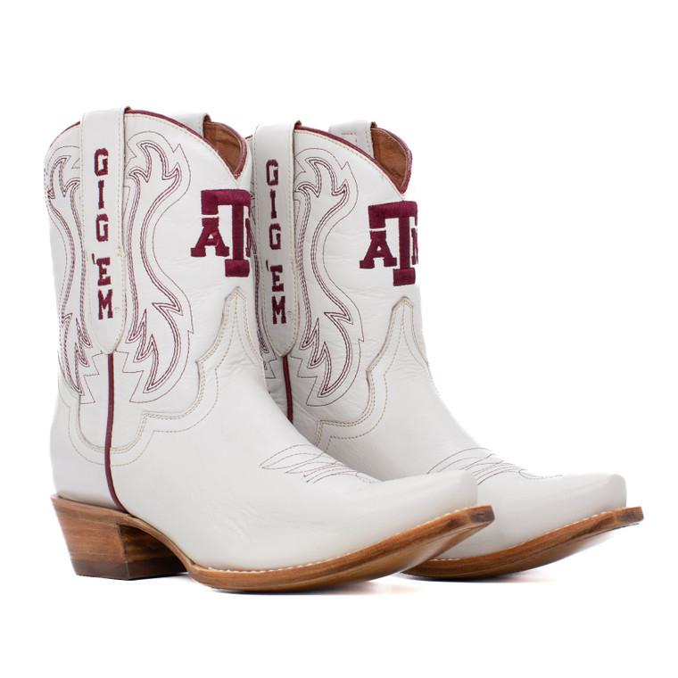 gameday boots Sarah - Gameday Women's Shorty Ivory Western Boot - Texas A&M Aggies