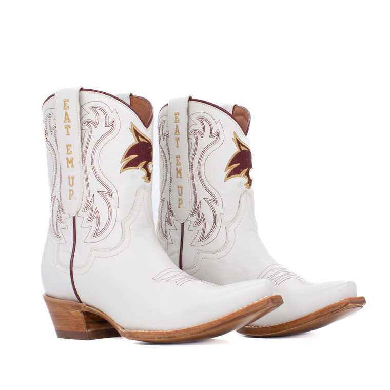gameday boots Sarah - Gameday Women's Shorty Ivory Western Boot - Texas State Bobcats